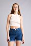 Women's Combed Cotton Shorts A1959Ax/Nm28 Mid Blue - 2