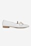 Women's White Genuine Natural De Leather 6-41 Size Buckle Flats - 5