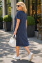 - Women's Plus Size Stone Detailed Comfortable Fit Casual Dress C2218 - 5