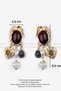 Women's Gold Antique Design Earrings with Burgundy Stone Heart Detail Bohemian Dangle Earrings Vintage Stylish Accessory Gift Earrings Pearl and Bead Embellished Handmade Looking Luxurious Jewelry Model New - 2