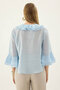 Buttoned Front Ruffled Blouse - 5