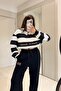 Hauston Navy Blue Striped Sweatshirt Tracksuit Set - 2
