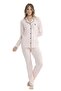 Front Buttoned, Cotton & Modal Fabric, Shirt Collar, Long Sleeve, Seasonal, Women's Pajama Set