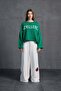 سترة خضراء مطبوعة كبيرة الحجم 18057 - 4