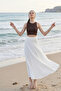 Women's High Waist Flared Lined Maxi Skirt - 3