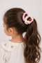 Set of 2 Hair Elastics Pink & Strawberry Detailed Ruffled Elastic Hair Clips for Girls & Women
