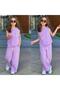 Girl's Lilac Muslin Trouser Suit – Stylish Embroidery Detailed Summer Combination 71141L - 2
