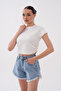 Yandan Ruched Crystal Short Sleeve T-Shirt - 6