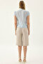 Stripe Pattern Bermuda Shorts - 4