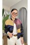 Nox Women's Color-Blocked Lined Biker Coat with High Collar and Elastic Waist - 5