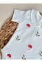 Mushroom Embroidered Short Sleeve Snap Fastener Baby Bodysuit - 5