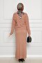 Lace Embroidered Gilet Knitwear Set-Milk Coffee - 5