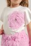 Girl's Rose Detailed Skirt T-Shirt Bottom and Top Set - 3