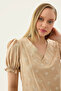 Floral Print V-Neck Balloon Sleeve Blouse - 4