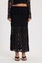 Women's Slim Fit Tight-Fitting Elastic High Waist Ruched Black Skirt - 3