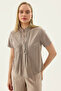 Hakim Collar Buttoned Front Blouse - 3