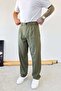 Khaki Pile Detail Premium Fabric Trousers