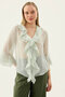 Buttoned Front Ruffled Blouse