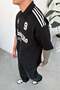 Black Monte Printed Oversize Polo Neck T-Shirt - 2