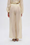 Women's Wide-Leg Solid Color Trousers with Stripe Detail on the Front - 5