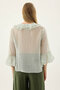 Buttoned Front Ruffled Blouse - 5