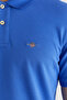 Men's Blue Regular Fit Logo Polo Neck T-Shirt - 6