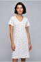 Women's Ribbed Nightgown with Transfer Design 5827 Blue Color