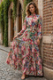 Patterned Hijab Jessica Dress B601 Green