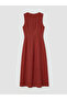 Brown Crew Neck Belted Dress by Güli̇s Gi̇yi̇m - 2