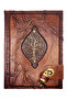 Leather Notebook with Tree Figure and Padlock