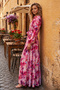 Patterned Hijab Jessica Dress B601 Fuchsia - 2
