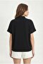 Women's Rachel Modal Gold Button Detailed Bat Sleeve High Neck Knitted Black Blouse - 7