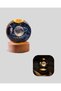 Yellow Light Decorative Glass Globe with Girl Figure and Wooden Stand - 2