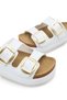 Adara Amara Women's Double Buckle Slippers 0012701 White - 2