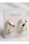 Xuping Opal Stone Gold Plated Hoop Earrings 18 mm |   Zircon Detailed Stylish Daily & Special Occasion Women's Earrings - 2