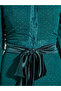 Teal Dobby Tiered Shirt Maxi Dress - 3
