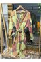 Muslin Kimono 100% Cotton Camel Sole Patterned Jacquard Bathrobe Kaftan Dressing Gown Neon Green - 6