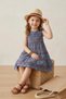 My Little One's Ethnic Patterned Soft Denim Baby Girl Lined Dress - Bluepurple - 3
