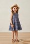 My Little One's Ethnic Patterned Soft Denim Baby Girl Lined Dress - Bluepurple - 2