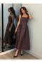 Women's Polka Dot Midi Dress with Straps A-Line Stylish Summer Dress - 2