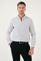 Checked Cotton Blend Button Collar Long Sleeve Slim Fit Shirt Men's SHIRT CF23S7497 - 6