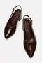 Women's Open-Back Pointed-Toe Heeled Sandals Brown Yanki̇ - 4