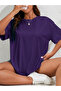 Women's Oversize Basic T-Shirt 100% Cotton Loose Comfortable Fit Crew Neck Casual - 3