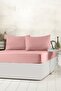 Lisa Elastic Fitted Powder Color Double Pillow Sheet Set