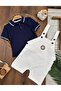 Sailor Linen Salopet Polo Collar Short Sleeve Combed Cotton Summer Baby Boy Set - 2