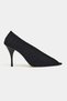 Po Black Suede Transparent Tape Detail Pointed Toe Women's Heeled Shoes - 5