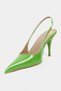 Mehru Green Patent Leather Belt Detail Pointed Toe Women's Heeled Shoes - 6