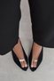 Po Black Suede Transparent Tape Detail Pointed Toe Women's Heeled Shoes - 7