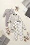 100% Cotton Unisex Baby 3-Piece Jumpsuit Set Without Booties with Cute Friends Pattern
