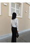 Women's Crop Satin Shirt - 7